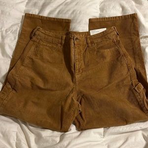 Super high rise stretch corduroy pants